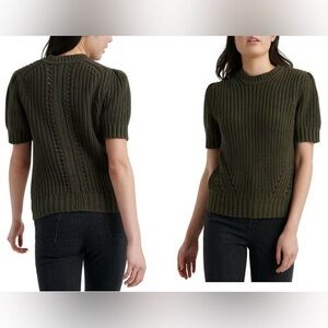 Lucky Brand Mock Neck 3/4 Sleeve Knit Sweater